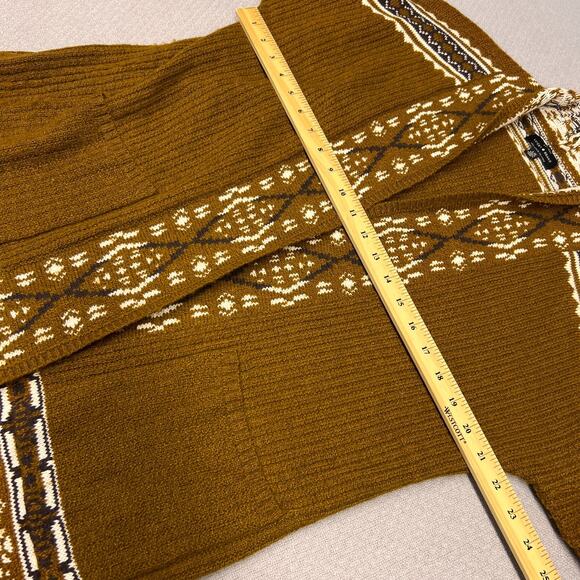 Lucky Brand Cardigan Sweater Womens Large Brown Fair Isle Ski Southwest Knit - Picture 9 of 9